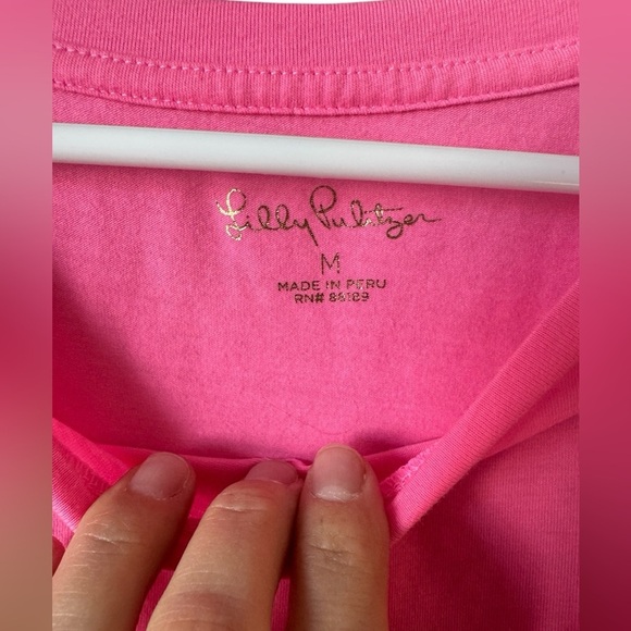 Lily Pulitzer Laina Ruffle Flutter Cap Sleeve Top Bonaire Hot Pink Resort M - Picture 7 of 11